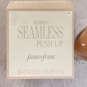 NuBra Adhesive Bra D Cup Tan Backless Strapless Seamless Push Up Bra SEALED
